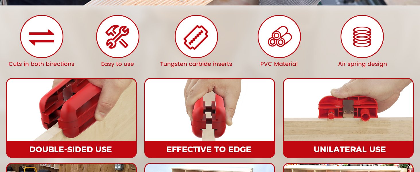 Upper Hand Lace Leaner along with Tungsten Carbide Blades, Hand Planer Versatile Wood Working Upper Hand Leaner for Burrs, Guide Upper Hand Lace Cutter Machine for Abdominal, PVC, Laminate, and also Melamine - Reddish 17 edge banding trimmer veneer edge trimmer formica cutter laminate trimmer edge banding iron