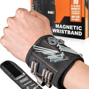 RAK Magnetic Wristband for Holding Screws, Nails, Drill Bits for Men - Premium Nylon with Lightweight Powerful Magnets, Magnetic Wristband for Tools, Gifts for Dad, Husband, Grandpa, Handyman