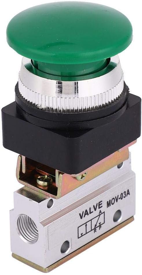 2 Position 3 Way G1/8 Pneumatic Momentary Mechanical Valve Pneumatic Mechanical Valve Green Mushroom Push Button Switch MOV-03A for mechanical equipment, textile equipment 2 518pLJcZdQL. AC SL1001