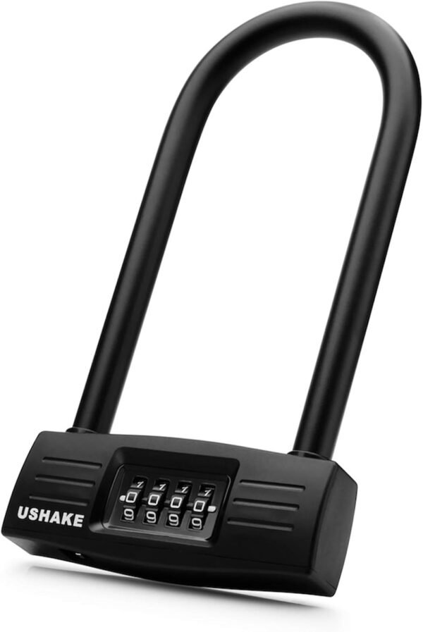 USHAKE Bike Combination U Lock, Heavy Duty Bike Combination U Lock Paddle Lock for Bicycle Electric Scooter Motorcycles Metal Fence Gate Anti Theft 2 616IcsFEanL. AC SL1500