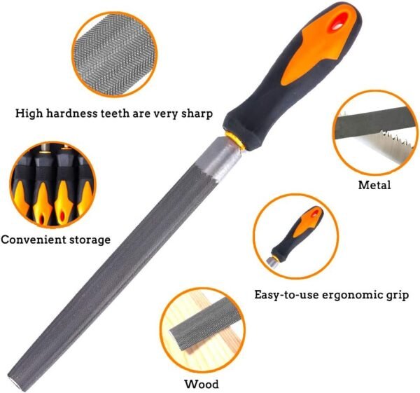 17Pcs File Tool Set with Carry Case,Premium Grade T12 Drop Forged Alloy Steel, Precision Flat/Triangle/Half-round/Round Large File and 12pcs Needle Files/1 brush 7 61FNxw mCwL. AC SL1001