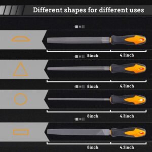 17Pcs File Tool Set with Carry Case,Premium Grade T12 Drop Forged Alloy Steel, Precision Flat/Triangle/Half-round/Round Large File and 12pcs Needle Files/1 brush 14 17Pcs File Tool Set with Carry Case,Premium Grade T12 Drop Forged Alloy Steel, Precision Flat/Triangle/Half-round/Round Large File and 12pcs Needle Files/1 brush - Image 5