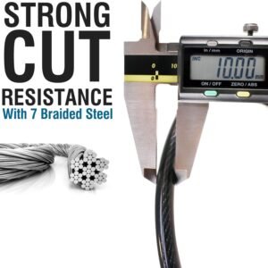 MARQUE Combination Bike Lock Cable- 3/8 inch (5FT, 10FT, 15FT, 25FT) Resettable Combination Lock, Anti-Theft Coiled Secutiry Cable for Bicycles, Kayaks, Paddle Boards, Gates and Outdoor Gear (5 FT) 14 MARQUE Combination Bike Lock Cable- 3/8 inch (5FT, 10FT, 15FT, 25FT) Resettable Combination Lock, Anti-Theft Coiled Secutiry Cable for Bicycles, Kayaks, Paddle Boards, Gates and Outdoor Gear (5 FT) - Image 6