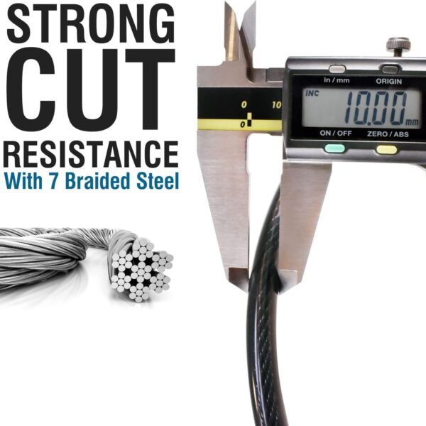 MARQUE Combination Bike Lock Cable- 3/8 inch (5FT, 10FT, 15FT, 25FT) Resettable Combination Lock, Anti-Theft Coiled Secutiry Cable for Bicycles, Kayaks, Paddle Boards, Gates and Outdoor Gear (5 FT) 6 61pliehmWZL. AC SL1500