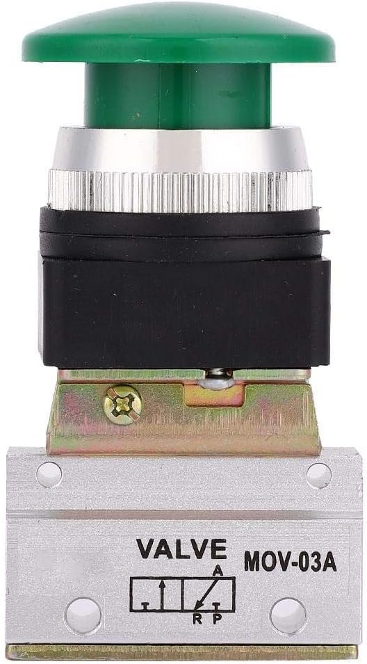 2 Position 3 Way G1/8 Pneumatic Momentary Mechanical Valve Pneumatic Mechanical Valve Green Mushroom Push Button Switch MOV-03A for mechanical equipment, textile equipment 5 61w3XkmYGXL. AC SL1001