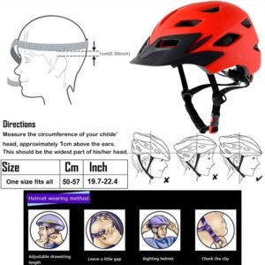Kids Bike Helmet,Bavilk Kids Boys Girls Bike Helmets with LED Light Detachable Visor Children Youth Teen Multi-Sport for Skating Cycling Scooter Skateboard Adjustable & Lightweight 19.7"-22.4" 16 Kids Bike Helmet,Bavilk Kids Boys Girls Bike Helmets with LED Light Detachable Visor Children Youth Teen Multi-Sport for Skating Cycling Scooter Skateboard Adjustable & Lightweight 19.7"-22.4" - Image 7