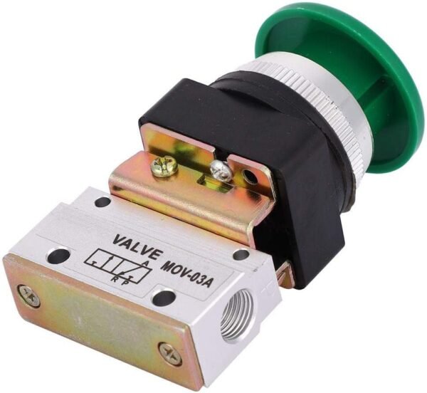2 Position 3 Way G1/8 Pneumatic Momentary Mechanical Valve Pneumatic Mechanical Valve Green Mushroom Push Button Switch MOV-03A for mechanical equipment, textile equipment 3 61yrZ5gqGPL. AC SL1001