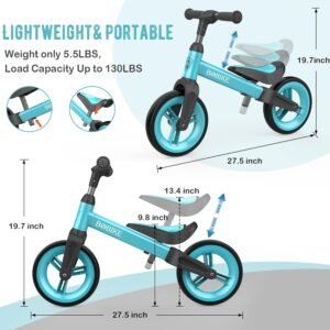 Toddler Balance Bike Toys for 1 to 4 Year Old Girls Boys Adjustable Seat and Handlebar No-Pedal Training Bike Best Gifts for Kids - Image 5
