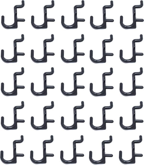 JSP Manufacturing Peg Board Non-Locking Plastic J Hook Style Hooks | Garage Tool Storage Craft Hooks Pegboard Asscessories (100, Black) 2 71r8QcVYjQL. AC SL1500