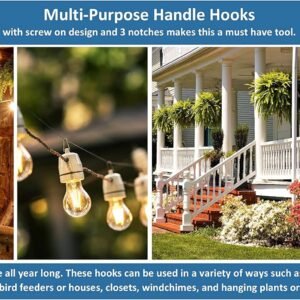 JSP Manufacturing Multi-Purpose Plastic Utility Hook Screw On Pole Attachment (Pole NOT Included) - Hang Christmas Lights, Bird feeders, Sting Lights, Ropes, Boat Lines (2, Black) 17 JSP Manufacturing Multi-Purpose Plastic Utility Hook Screw On Pole Attachment (Pole NOT Included) - Hang Christmas Lights, Bird feeders, Sting Lights, Ropes, Boat Lines (2, Black) - Image 7