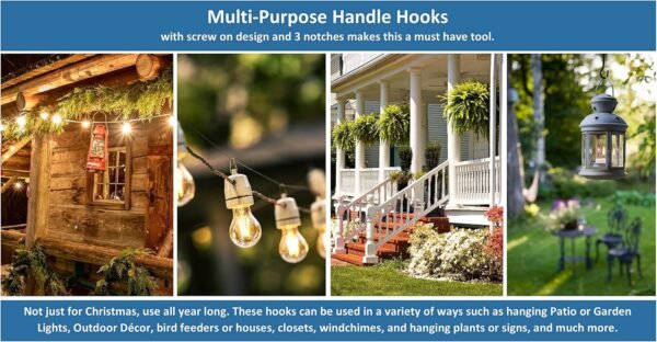 JSP Manufacturing Multi-Purpose Plastic Utility Hook Screw On Pole Attachment (Pole NOT Included) - Hang Christmas Lights, Bird feeders, Sting Lights, Ropes, Boat Lines (2, Black) 7 813u8RnaYhL. AC SL1500