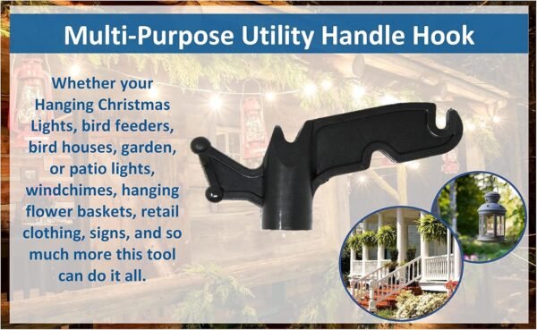 JSP Manufacturing Multi-Purpose Plastic Utility Hook Screw On Pole Attachment (Pole NOT Included) - Hang Christmas Lights, Bird feeders, Sting Lights, Ropes, Boat Lines (2, Black) 8 81hWXGyUoTL. AC SL1500