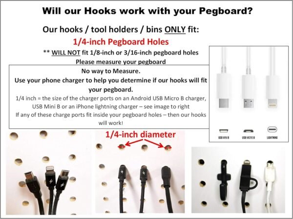 JSP Manufacturing Peg Board Non-Locking Plastic J Hook Style Hooks | Garage Tool Storage Craft Hooks Pegboard Asscessories (100, Black) 8 81zMybO+aUL. AC SL1500