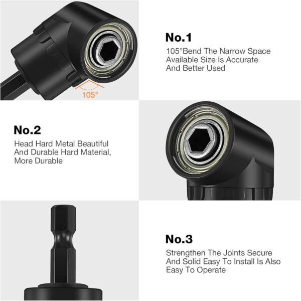 17Pcs Flexible Drill Bit Extension, Include 3Pcs Rotatable Socket Adapter 2Pcs Hex Shank 105° Right Angle Drill Attachment 10 Short Screwdriver Bits 90° Angled Bits and Bendable Extension 7 1759489723 61TEQKquGsL. AC SL1500