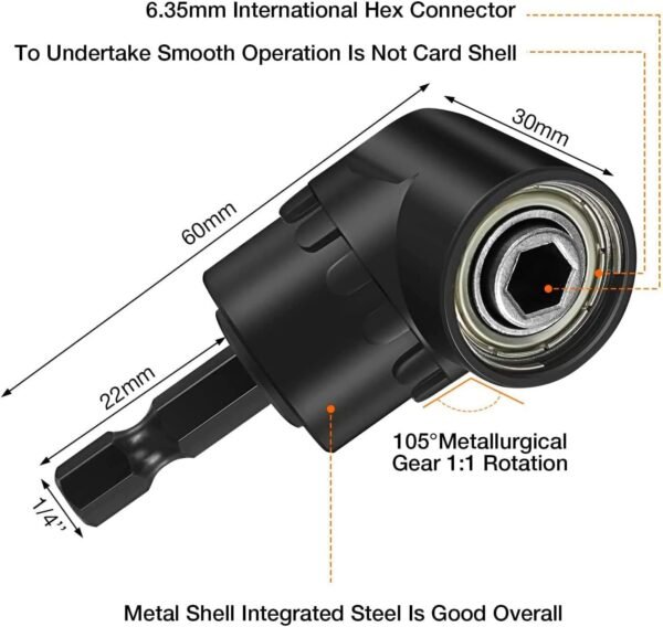 17Pcs Flexible Drill Bit Extension, Include 3Pcs Rotatable Socket Adapter 2Pcs Hex Shank 105° Right Angle Drill Attachment 10 Short Screwdriver Bits 90° Angled Bits and Bendable Extension 8 1759489735 71MJUkg0DvL. AC SL1500