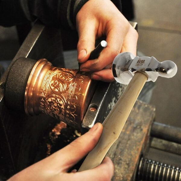 The Beadsmith Two-Sided Chasing Hammer – 11.5 Inches Wooden Handle, 2.25” Steel Head with a 14mm Ball Pein & 25mm Domed Face – Metalwork Tool Used to Add Texture & Dimension to Metalwork 7 1760010861 811Q3bi1sdL. SL1500