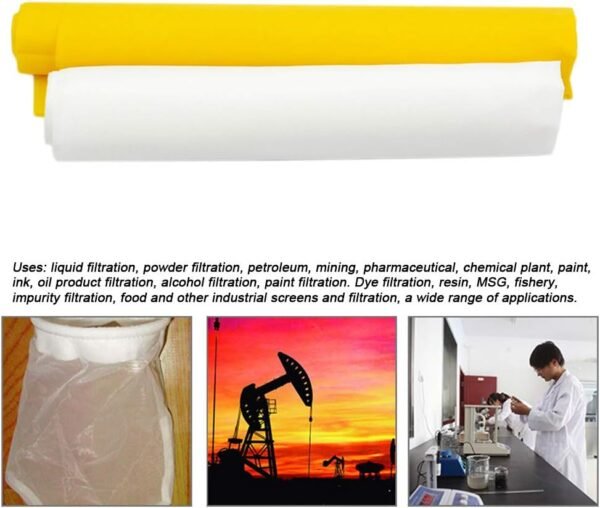 Silk Screen Printing Mesh, 100/110/120/140/160/180/200/250/300Mesh, White Yellow for Screen Printing Machine Equipment Accessories, Filter Painting, Polyester Fabric (140M/55T White) 7 1760443636 61SQl3KmUIL. AC SL1000