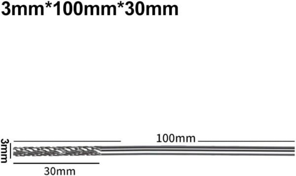 Long Shank Carbide Burrs 3mm 1/8" Rotary Tool For Metalwork Grinding Deburring Sculpting 38-100mm(3x100x30) 7 4126pjl5l6L. AC SL1001