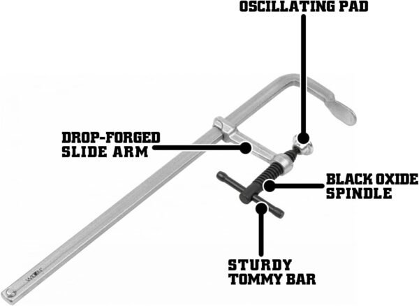 Wilton Mini F-Clamp, 4" Opening, 2-1/4" Throat, 400 Lbs. Clamping Force (Model MMS-4) 4 51J6SQll0bL. AC SL1500