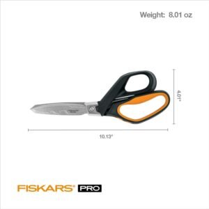Fiskars Pro PowerArc Shop Shears, Heavy Duty Stainless Steel Scissor, Industrial Grade Tool for Building and Construction, 10 in, Orange/Black 10 Fiskars Pro PowerArc Shop Shears, Heavy Duty Stainless Steel Scissor, Industrial Grade Tool for Building and Construction, 10 in, Orange/Black - Image 3
