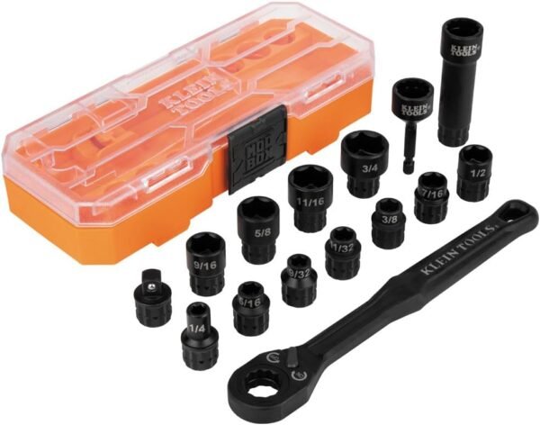 Klein Tools 65400 KNECT 15-Piece Pass Through Socket Set, SAE Impact Socket Set with MODbox Case, Sockets, Bits, Accessories and 3/8-Inch Drive Adapter 14 51xQJk08KBL. AC SL1000