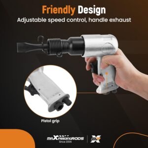 maXpeedingrods Air Needle Scaler with Hammer Chisel Kit, 4500 BPM Pneumatic Needle Gun for Metalworks, Rust, Weld & Paint Remover, Pistol Grip Metal Scraper Air Compressor Accessories - Image 6