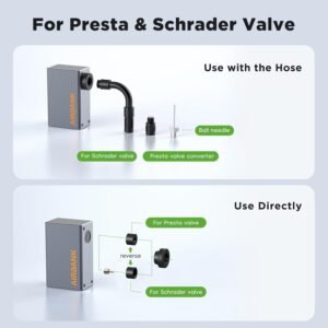 AIRBANK Mini Bike Pump with Gauge, Pocket 2 PRO, 120 PSI Electric Bicycle Pump Portable, Rechargeable Bike Air Pump for Road Bike, Mountain Bike, Sports Balls for Schrader & Presta Valve - Image 7