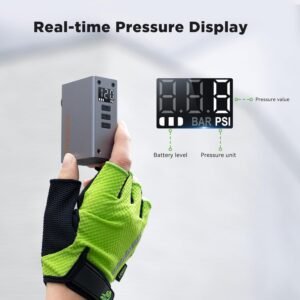 AIRBANK Mini Bike Pump with Gauge, Pocket 2 PRO, 120 PSI Electric Bicycle Pump Portable, Rechargeable Bike Air Pump for Road Bike, Mountain Bike, Sports Balls for Schrader & Presta Valve - Image 5