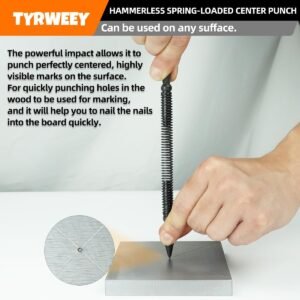 5-Piece Nail Setter Dual Head Nail Set & Dual Head Center Punch & Hinge Pin Remover Punch Set, Spring Loaded Center Hole Punch, Nail Setter Features 1/8-in, 3/32-in, 3/16-in, 1/16-in, 1/32-in 17 5-Piece Nail Setter Dual Head Nail Set & Dual Head Center Punch & Hinge Pin Remover Punch Set, Spring Loaded Center Hole Punch, Nail Setter Features 1/8-in, 3/32-in, 3/16-in, 1/16-in, 1/32-in - Image 7