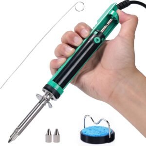 YIHUA 929D-V Electric Desoldering Soldering Iron Solder Sucker Desoldering Pump with Shorter Charging Handle and Desoldering Nozzles 1.0mm 1.2mm for Through-Hole Desoldering - Image 2