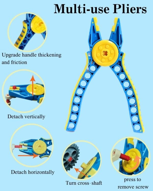 15PCS Remover Building Blocks Tool Kit - 3 PCS Brick Separator, Blocks Tool Suit, Multi-Functional Hammer, Red Gift Ribbon, Pliers, Tweezers, Finger Protectors with Iron-Box (Blue) 3 615qbtCnCBL. AC SL1000