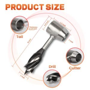Bushcraft Gear Hand Auger Drill,Survival Tools with Folding Saw Making Wooden Rocket Stoves, 1”Dia Drill Peg and Scotch Eye Maker Settlers Wrench for Camping Shelter Building (1“Dia) 10 Bushcraft Gear Hand Auger Drill,Survival Tools with Folding Saw Making Wooden Rocket Stoves, 1”Dia Drill Peg and Scotch Eye Maker Settlers Wrench for Camping Shelter Building (1“Dia) - Image 3