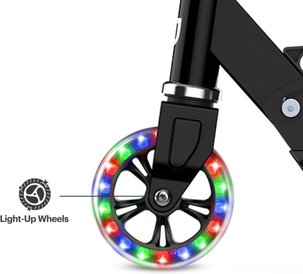Jetson Jupiter Kids 2-Wheel Light-Up Kick Scooter, LED Lights on Handlebar, Stem, Wheels & Deck, Adjustable Handlebar, Rear Brake, Easy-Folding Mechanism, Ages 5+ 6 617yvJ9u9OL. AC SL1500