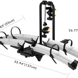 2 Bike Rack Hitch Mount, 200 lbs Electric Bicycle Carrier Rack Platform Style for Cars Trucks SUVs Minivans, fits MTB Gravel Road Bike with Up to 5-inch Fat Tire Carrier Rack - 2" Hitch Receiver 18 2 Bike Rack Hitch Mount, 200 lbs Electric Bicycle Carrier Rack Platform Style for Cars Trucks SUVs Minivans, fits MTB Gravel Road Bike with Up to 5-inch Fat Tire Carrier Rack - 2" Hitch Receiver - Image 9