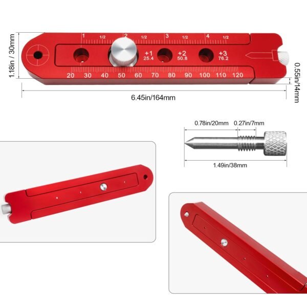 Woodworking Compass Scriber, Portable Aluminum Alloy Woodworking Compass Tool, Adjustable Metric/Inch Arc Drawing Ruler Circle Drawing Ruler Marking Gauge Circle Marking Tool (mini) 3 6195sd16QOL. SL1500