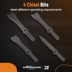 maXpeedingrods Air Needle Scaler with Hammer Chisel Kit, 4500 BPM Pneumatic Needle Gun for Metalworks, Rust, Weld & Paint Remover, Pistol Grip Metal Scraper Air Compressor Accessories - Image 5