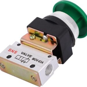 Pneumatic Mechanical Valve, 2 Position 3 Way G1/8 Port Size Aluminum Alloy Pneumatic Control Mechanical Valve Push Button Switch for Mechanical Textile Equipment Food Processing - Image 5
