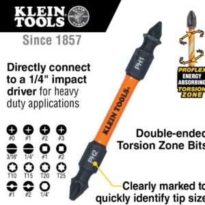 Klein Tools 32315HD 15-in-1 Multi-Bit Ratcheting Screwdriver, Impact-Rated, 7 Double-Ended ProFlex Torsion Zone Tips, 1/4-Inch Nut Driver, 8-Piece - Image 3