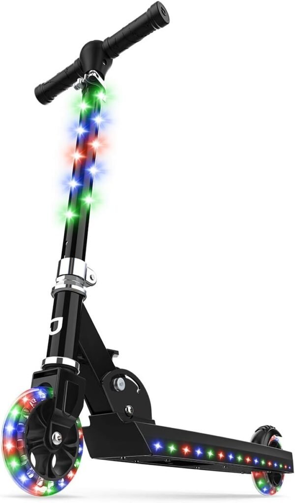 Jetson Jupiter Kids 2-Wheel Light-Up Kick Scooter, LED Lights on Handlebar, Stem, Wheels & Deck, Adjustable Handlebar, Rear Brake, Easy-Folding Mechanism, Ages 5+ 2 61DImZk6qnL. AC SL1500