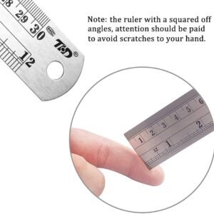 ZZTX Ruler Metal Straight Edge Stainless Steel Ruler 6 Inch 8 Inch 12 Inch 16 Inch Ruler Set Rulers Bulk Set of 4 11 ZZTX Ruler Metal Straight Edge Stainless Steel Ruler 6 Inch 8 Inch 12 Inch 16 Inch Ruler Set Rulers Bulk Set of 4 - Image 4