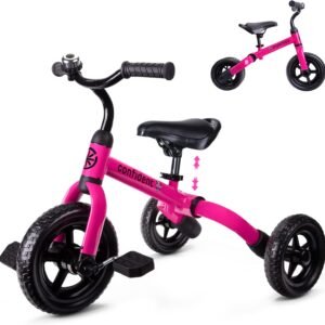 YGJT 3 in 1 Tricycle for Toddlers Age 2-5 Years Old, Folding Kids Balance Bike with Adjustable Seat and Removable Pedal, Toddler Bike Ride-on Toys for Infant, Gifts for Baby Boys Girls Birthday(Pink) 10 YGJT 3 in 1 Tricycle for Toddlers Age 2-5 Years Old, Folding Kids Balance Bike with Adjustable Seat and Removable Pedal, Toddler Bike Ride-on Toys for Infant, Gifts for Baby Boys Girls Birthday(Pink) - Image 2