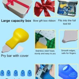 15PCS Remover Building Blocks Tool Kit - 3 PCS Brick Separator, Blocks Tool Suit, Multi-Functional Hammer, Red Gift Ribbon, Pliers, Tweezers, Finger Protectors with Iron-Box (Blue) 15 15PCS Remover Building Blocks Tool Kit - 3 PCS Brick Separator, Blocks Tool Suit, Multi-Functional Hammer, Red Gift Ribbon, Pliers, Tweezers, Finger Protectors with Iron-Box (Blue) - Image 5