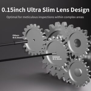 3.9mm Endoscope Camera with Light NIDAGE 1920P HD Industrial Borescope Inspection Camera with 4.3" IPS Screen, 5FT Semi-Rigid Cable, IP67 Waterproof Snake Cam for Car Engine Aircraft Mechanic Tools 11 3.9mm Endoscope Camera with Light NIDAGE 1920P HD Industrial Borescope Inspection Camera with 4.3" IPS Screen, 5FT Semi-Rigid Cable, IP67 Waterproof Snake Cam for Car Engine Aircraft Mechanic Tools - Image 3