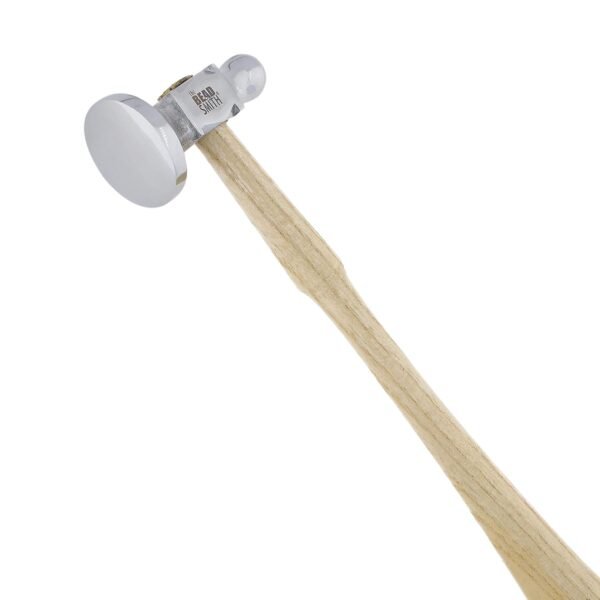 The Beadsmith Two-Sided Chasing Hammer - 10.75 Inches Wooden Handle, 2.25” Steel Head with a 14mm Ball Pein & 32mm Domed Face - Tool Used to Add Texture and Dimension to Metalwork 2 61IbX GGQVL. SL1500