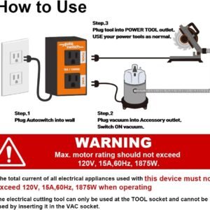 O'SKOOL Automatic Vacuum Switch Allows Power Tool to Turn Vacuum/Accessory on and Off Automatically - Image 6