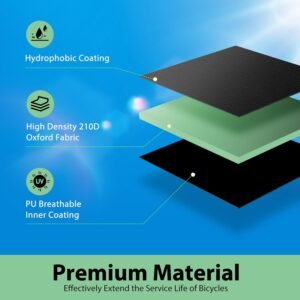 Bike Cover Waterproof Outdoor Storage for 1/2/3 Bikes, Bicycle Cover Rain Sun UV Dust Wind Proof with Storage Bag for Mountain Road Bike/Ebike (210D Black+Green, XL Size for 1 bike) 12 Bike Cover Waterproof Outdoor Storage for 1/2/3 Bikes, Bicycle Cover Rain Sun UV Dust Wind Proof with Storage Bag for Mountain Road Bike/Ebike (210D Black+Green, XL Size for 1 bike) - Image 4