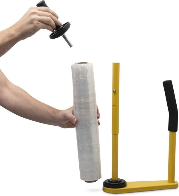 Stretch Film Wrap Dispenser - Pallet Wrapping Tool for Packing, Shipping, Warehouse, Logistics - Adjustable to Hold 17" and 19" Rolls of Shrink wrap - with Hand Wrapping Tool 4 61MXi4uv7dL. AC SL1500
