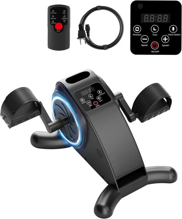 Under Desk Bike, Electric Mini Exercise Bike Pedal Exerciser for Leg/Arm Exercise,12 Adjustable Speeds & LCD Display Leg Exerciser While Sitting for Seniors, Low-Impact Cardio Cycling Equipment 2 61RTX1gmFJL. AC SL1500