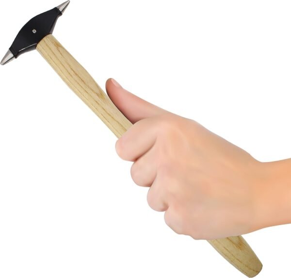 The Beadsmith Micro Embossing Hammer - 9 inches wooden handle, 65mm two-sided steel head with 1.5 & 2.5mm faces - Repousse Tool Used to Add Texture and Dimension to Metalwork 4 61TGmfZs4mS. AC SL1500