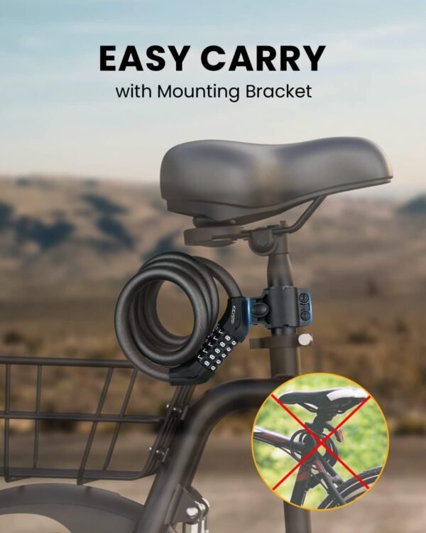 Bike Lock Cable with Combination,High Security 5-Digit Resettable Combination Bicycle Lock Anti-Theft, with Mounting Bracket for Bikes and Scooters 4 61TZca6BVhL. AC SL1500